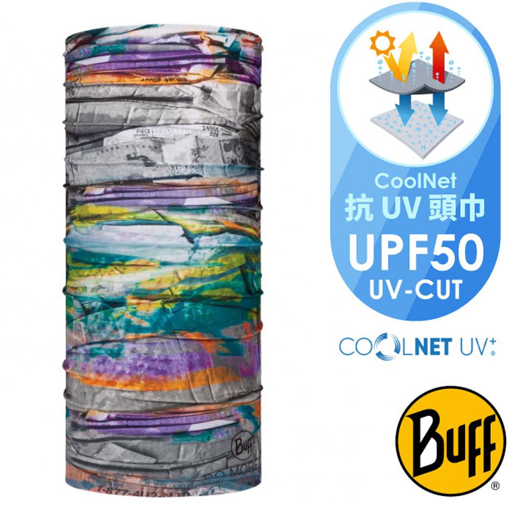 【西班牙 BUFF】Coolnet抗UV頭巾.超輕量彈性透氣魔術頭巾(吸溼排汗)/BF128442-555 彩色剪貼✿30E010